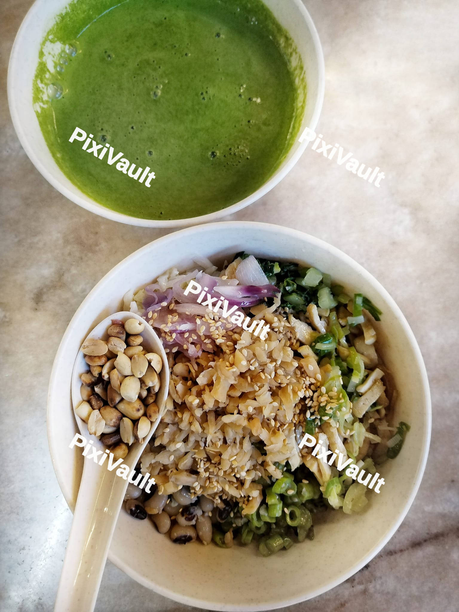 Thunder tea rice in a bowl